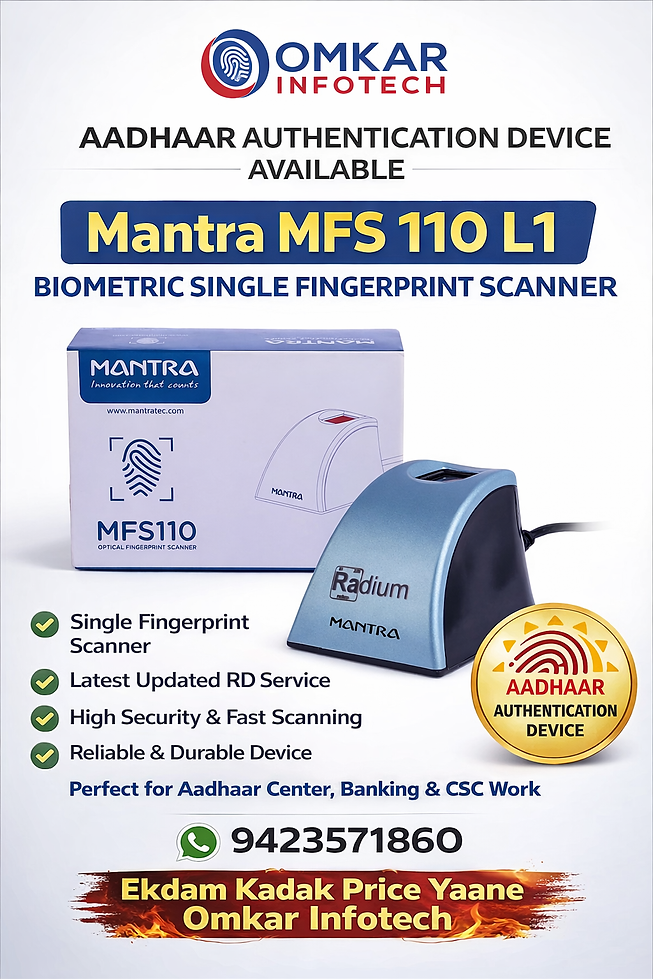 MANTRA MFS 110 L1 Biometric Fingerprint Scanner - Image 2